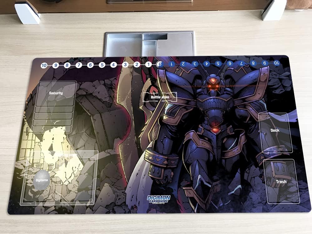 New DTCG Duel Playmat Digimon Diaboromon Trading Card Game TCG CCG Mat Pad + Free Bag (ZD002-528-K)