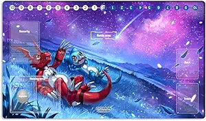 New DTCG Duel Playmat Digimon Diaboromon Trading Card Game TCG CCG Mat Pad + Free Bag (ZD002-528-K)
