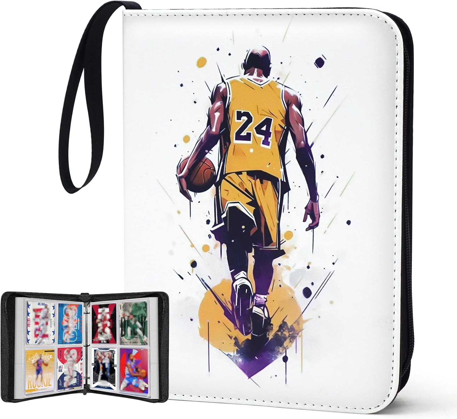 Anime Trading Card Binder for Cards,4 Pocket with 60 Sleeves up to 480 Cards,Waterproof Card Storage Bag with Removable Sleeves for Anime and TCG Cards