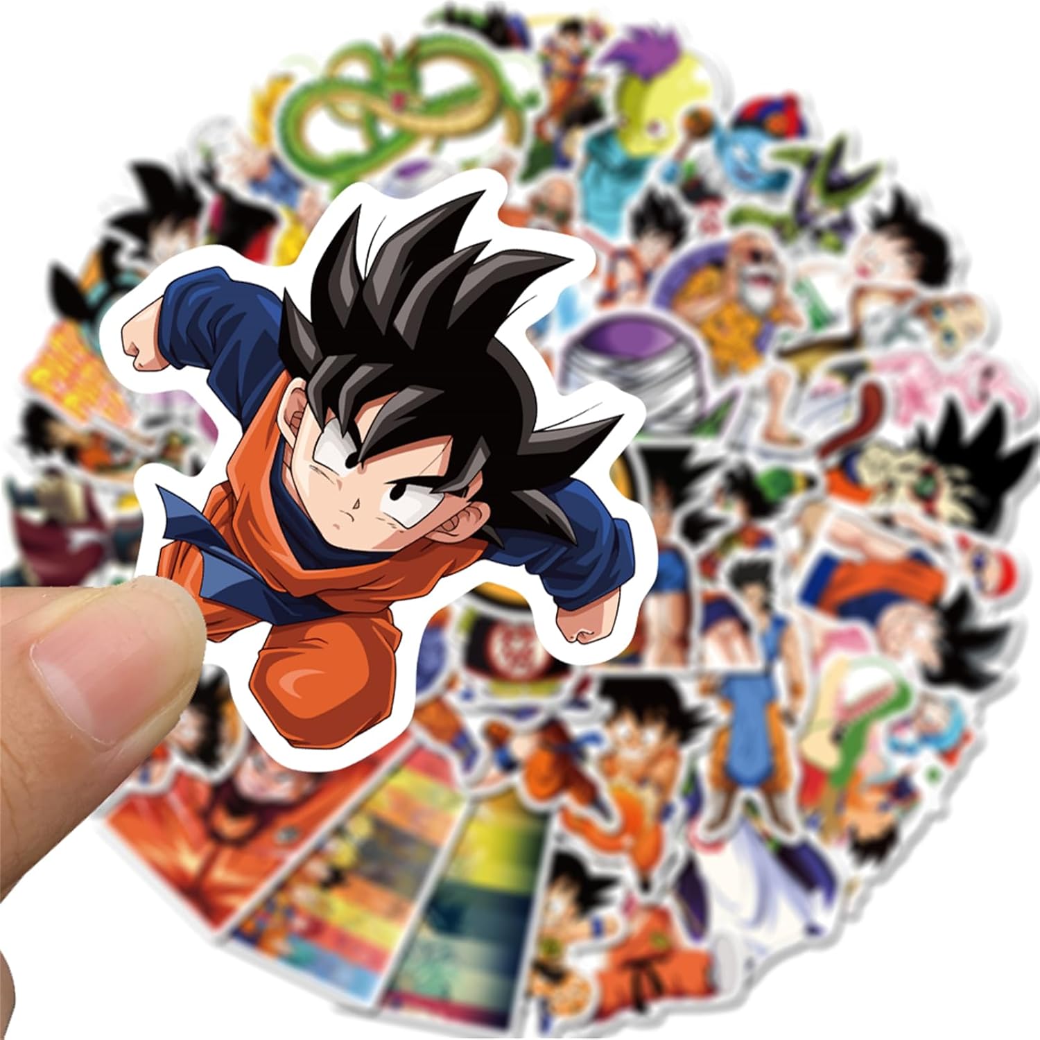 50pcs Anime Manga Dragon and Ball Stickers for Kids, Cool Waterproof Vinyl Decal for Teen Adult Boy Laptop, Travel Case, Phone, Bike, Water Bottle, Guitar, Computer, Skateboard (ball50)