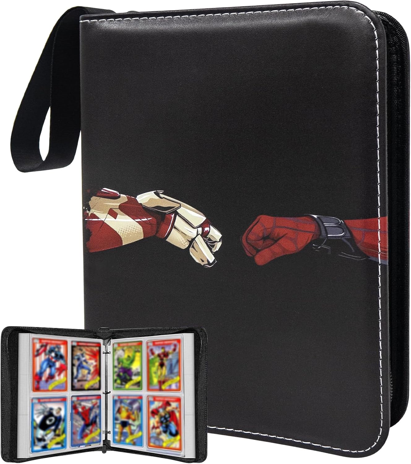 Anime Trading Card Binder for Dragon Cards, 4 Pocket with 50 Sleeves up to 400 Cards TCG Card Binder, Waterproof Card Storage Book, Cards Display Case