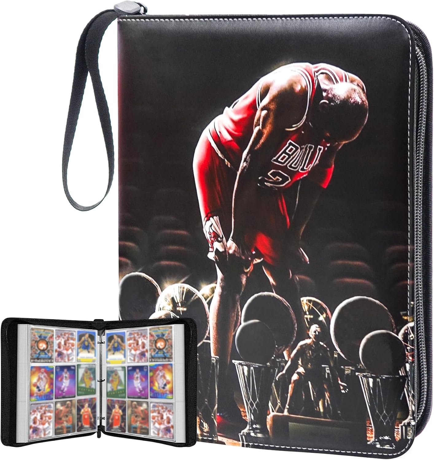Anime Trading Card Binder for Cards,4 Pocket with 60 Sleeves up to 480 Cards,Waterproof Card Storage Bag with Removable Sleeves for Anime and TCG Cards
