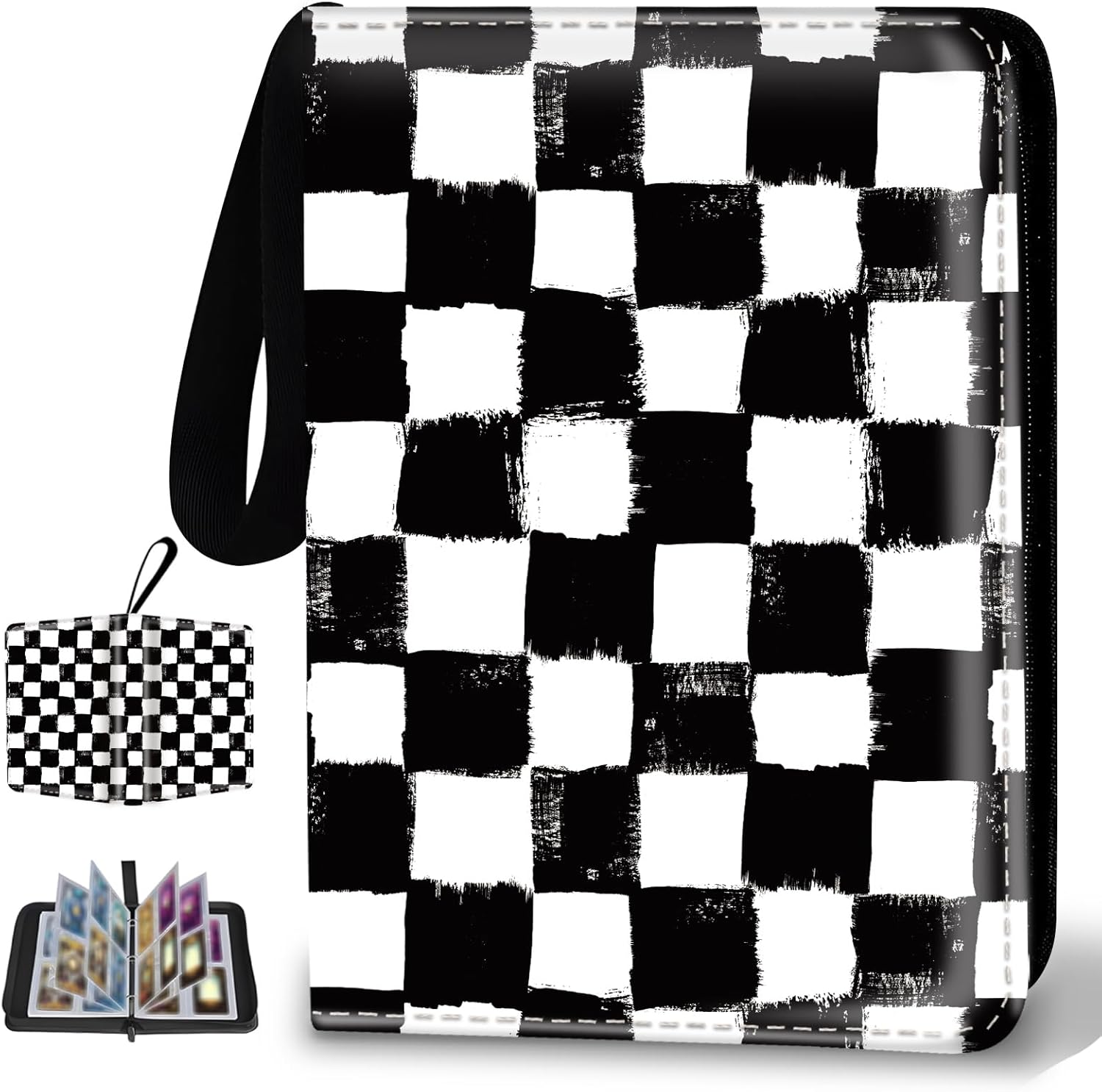 Collectible Trading Card Binder, 400 Card Holders with 50 Removable Sleeves, Portable 4 Pocket Trading Card Collection Albums for Photocard kpop MTG/TCG Game Sports Cards，Funny Dinosaur Bones