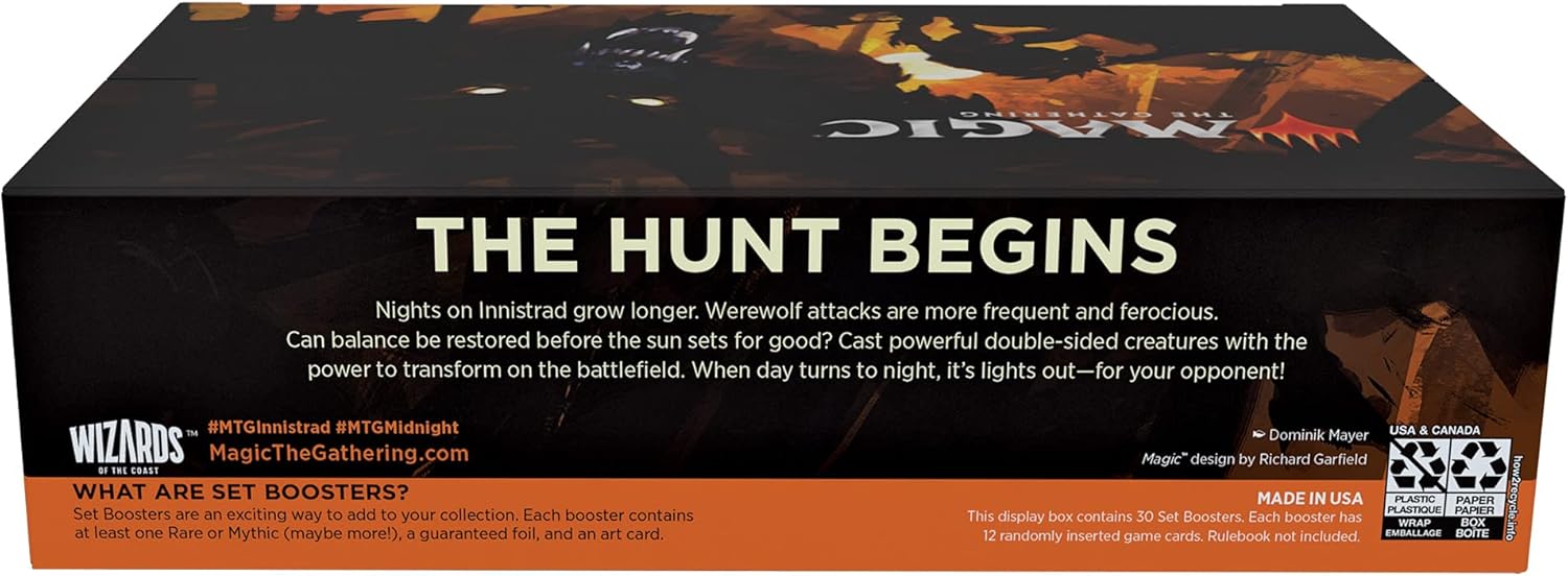 Magic The Gathering Innistrad: Midnight Hunt Set Booster Box | 12 Count (Pack of 30)