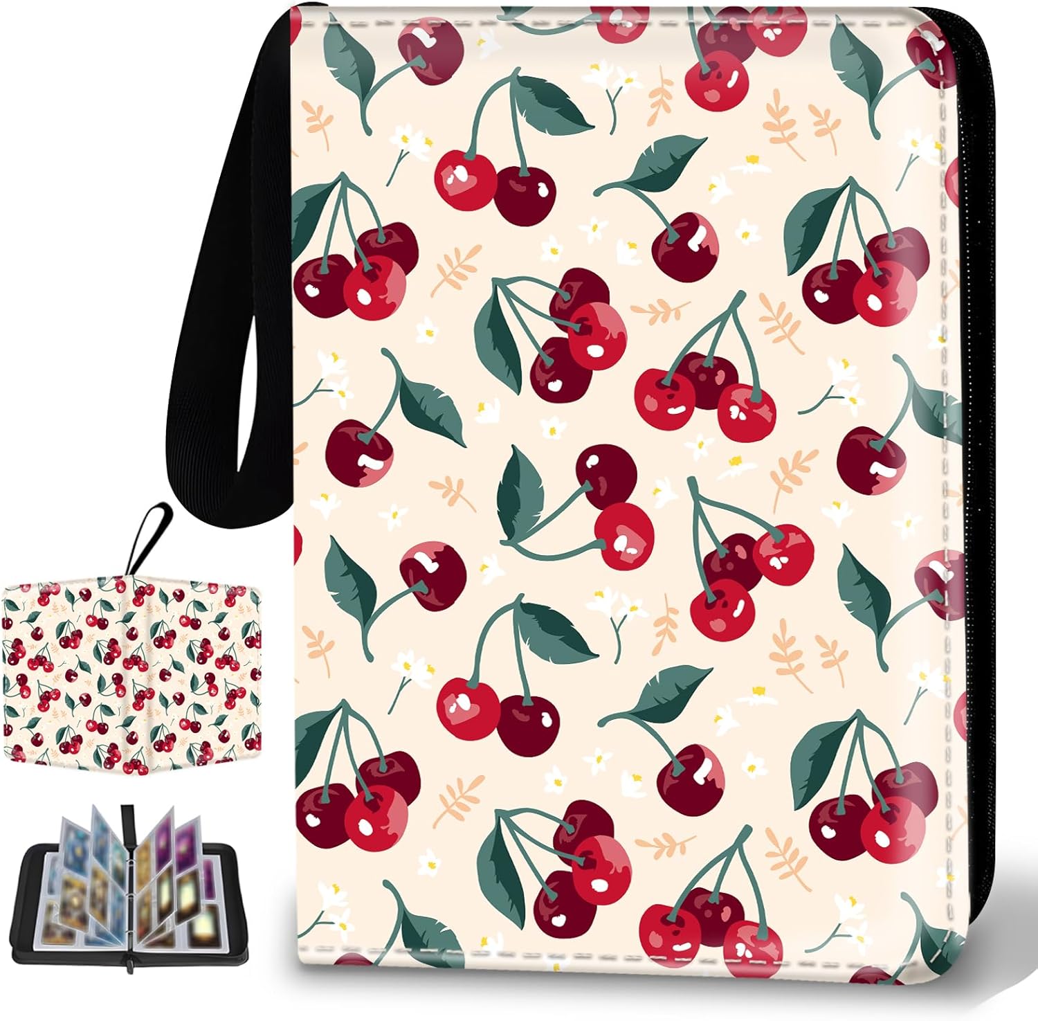 Collectible Trading Card Binder, 400 Card Holders with 50 Removable Sleeves, Portable 4 Pocket Trading Card Collection Albums for Photocard kpop MTG/TCG Game Sports Cards，Funny Dinosaur Bones