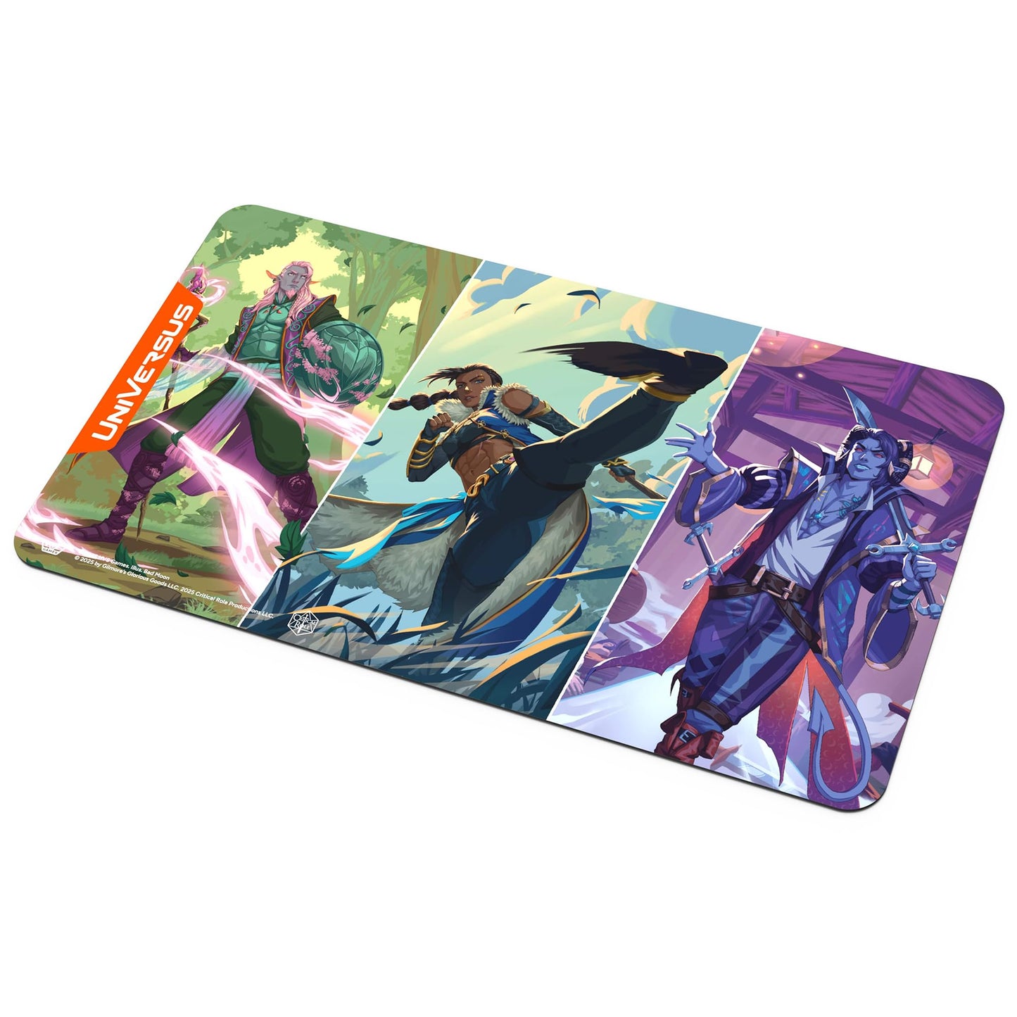UniVersus: Critical Role: Heroes of Exandria - Caduceus, Beauregard & Mollymauk of The Mighty Nein Playmat - 24x14, Neoprene, Tabletop Game Accessory