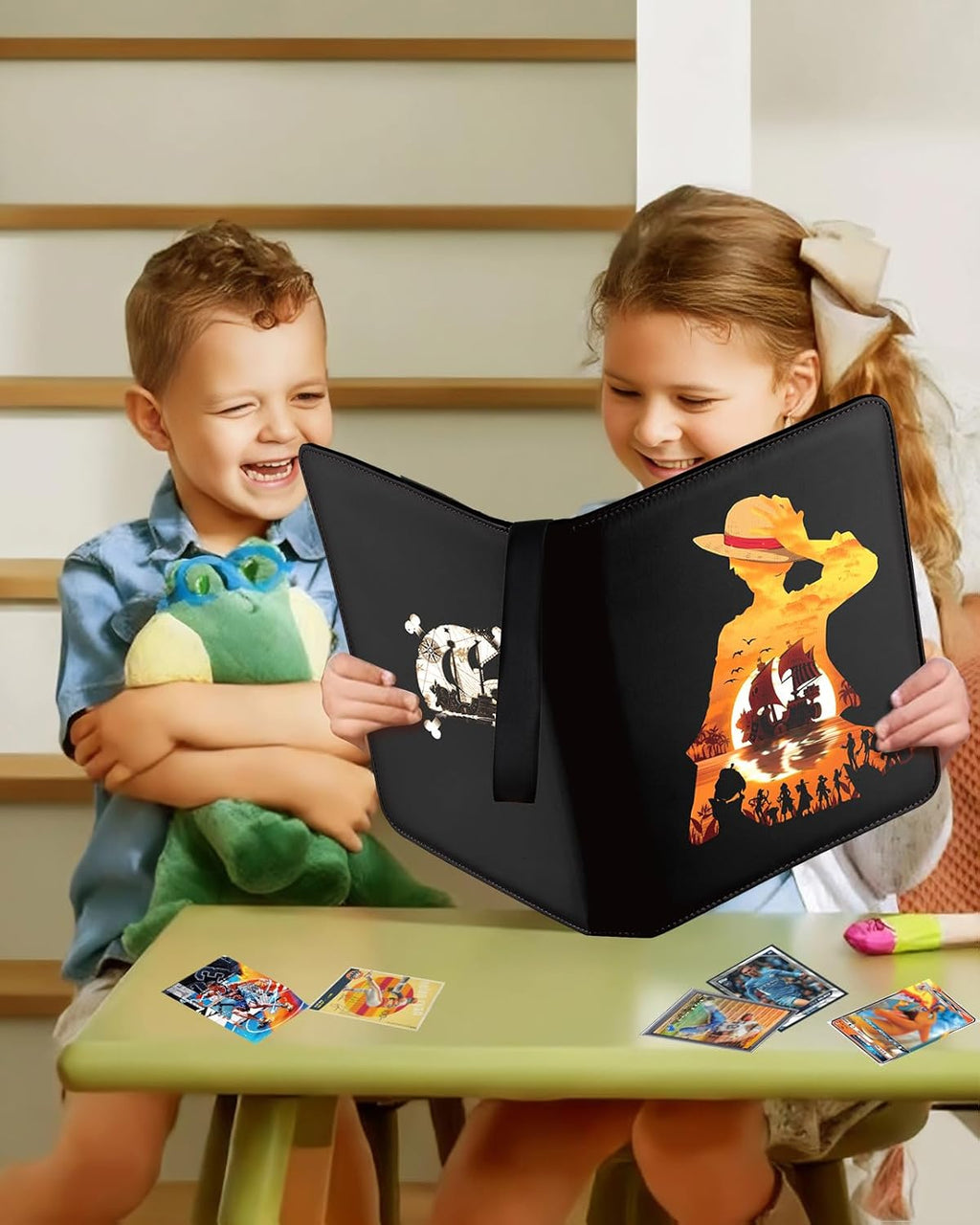 for 9 Pocket Card Binder Large Capacity for 900 Cards - Trading Card Collection Album Folder Double Sided Pocket with Zipper Anime Design for Men Boys Teens for Sports Cards Game Cards