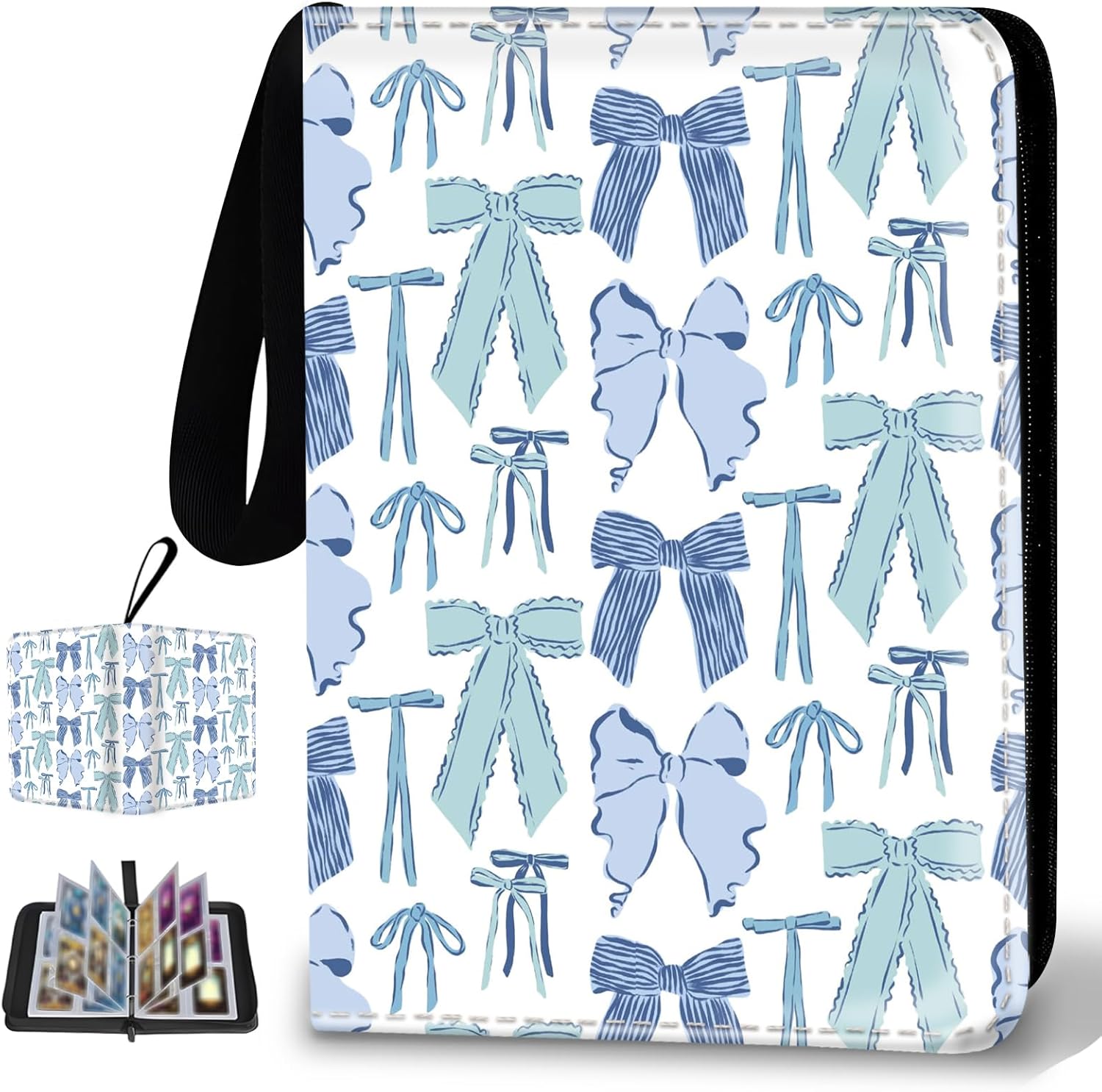 Collectible Trading Card Binder, 400 Card Holders with 50 Removable Sleeves, Portable 4 Pocket Trading Card Collection Albums for Photocard kpop MTG/TCG Game Sports Cards，Funny Dinosaur Bones