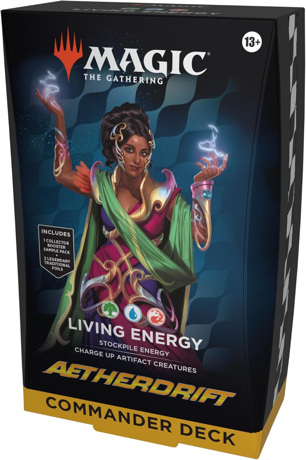 Magic The Gathering Aetherdrift Commander Deck - Living Energy (100-Card Deck, 2-Card Collector Booster Sample Pack + Accessories)