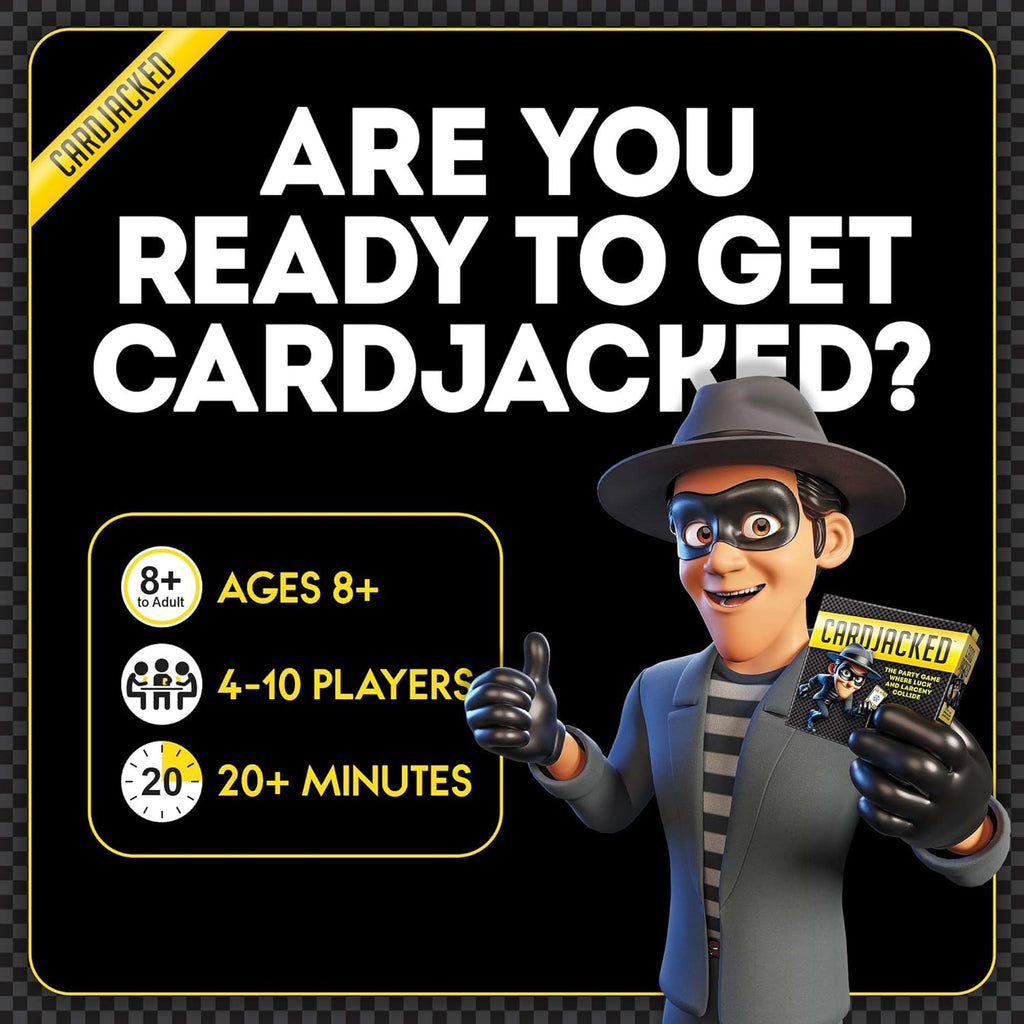 CARDJACKED Fun Card Game for Families | Family-Friendly Party Card Games for Adults | 8-12 Min. Playtime | Kids Card Game | 4-10 Players | Easy to Learn | Compact and Portable