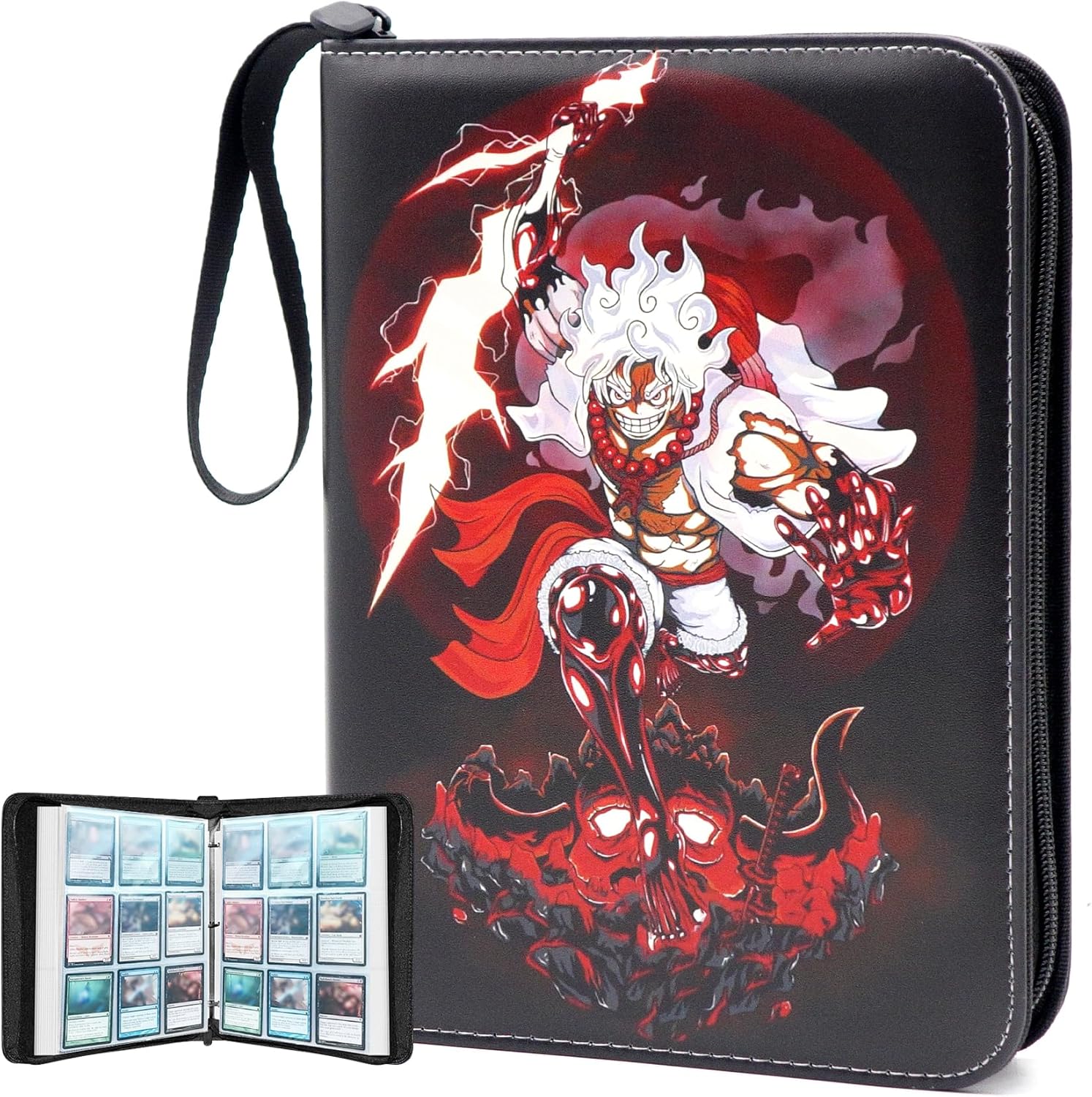 Anime Trading Card Binder for Dragon Cards, 4 Pocket with 50 Sleeves up to 400 Cards TCG Card Binder, Waterproof Card Storage Book, Cards Display Case