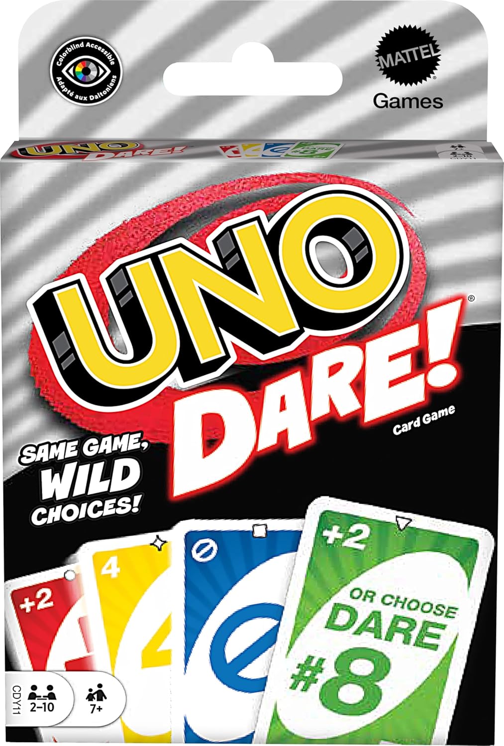 Mattel Games UNO Dare Card Game for Families & Parties Featuring Challenging & Silly Dares from 3 Different Categories