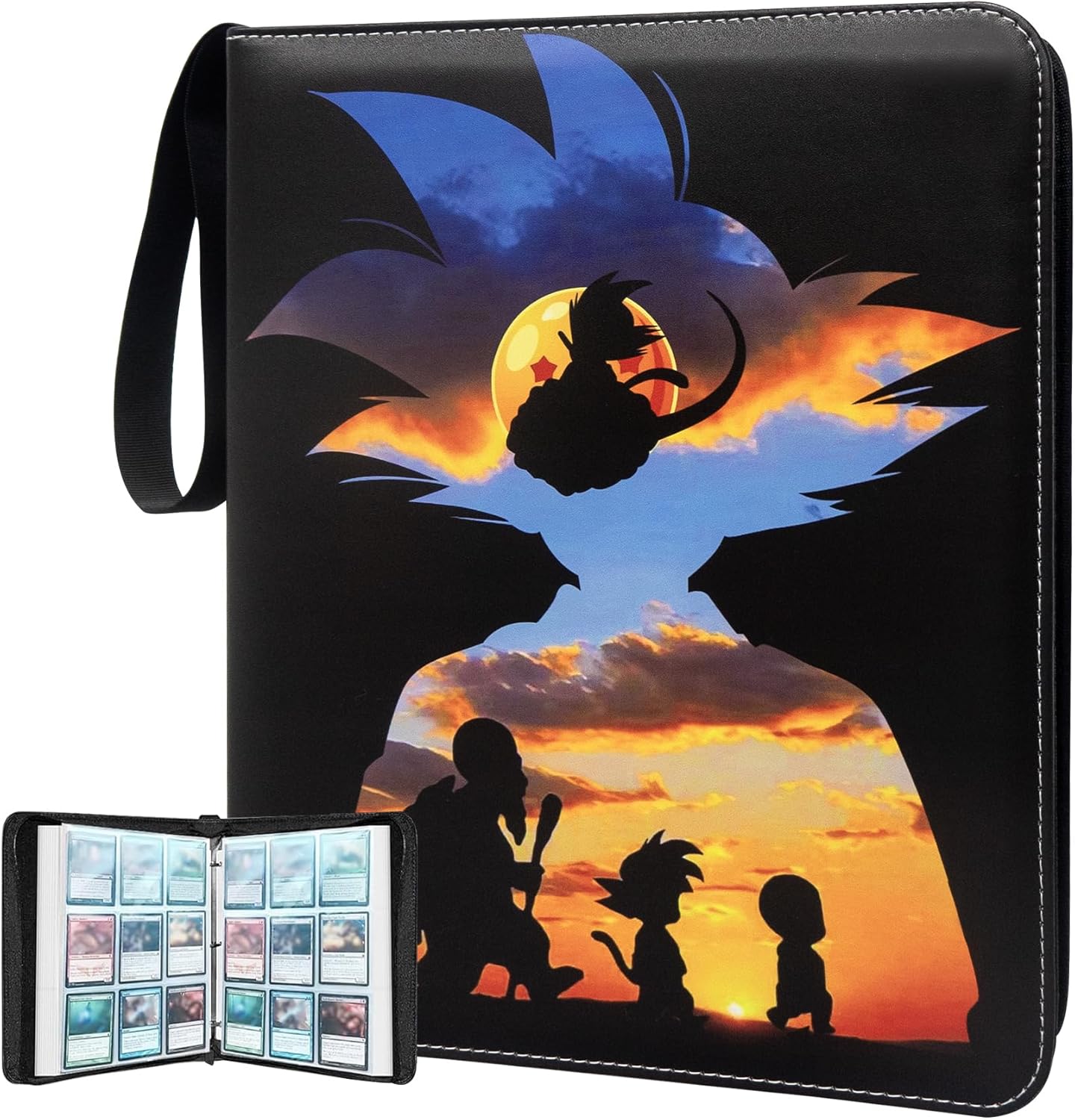 Anime Trading Card Binder for Cards, 9 Pocket with 60 Sleeves up to 1080 Cards One Piece TCG Card Binder, Waterproof Card Storage Book, Trading Cards Display Case