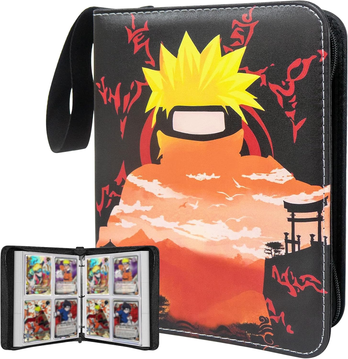 Anime Trading Card Binder for Cards, 9 Pocket with 60 Sleeves up to 1080 Cards One Piece TCG Card Binder, Waterproof Card Storage Book, Trading Cards Display Case