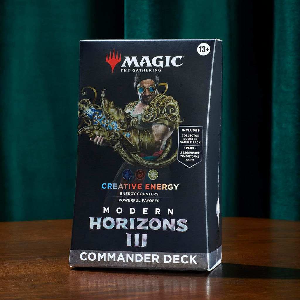 Magic: The Gathering Modern Horizons 3 Commander Deck - Creative Energy (100-Card Deck, 2-Card Collector Booster Sample Pack + Accessories)