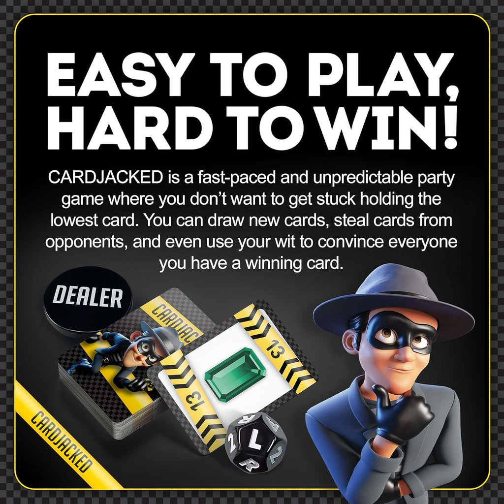 CARDJACKED Fun Card Game for Families | Family-Friendly Party Card Games for Adults | 8-12 Min. Playtime | Kids Card Game | 4-10 Players | Easy to Learn | Compact and Portable