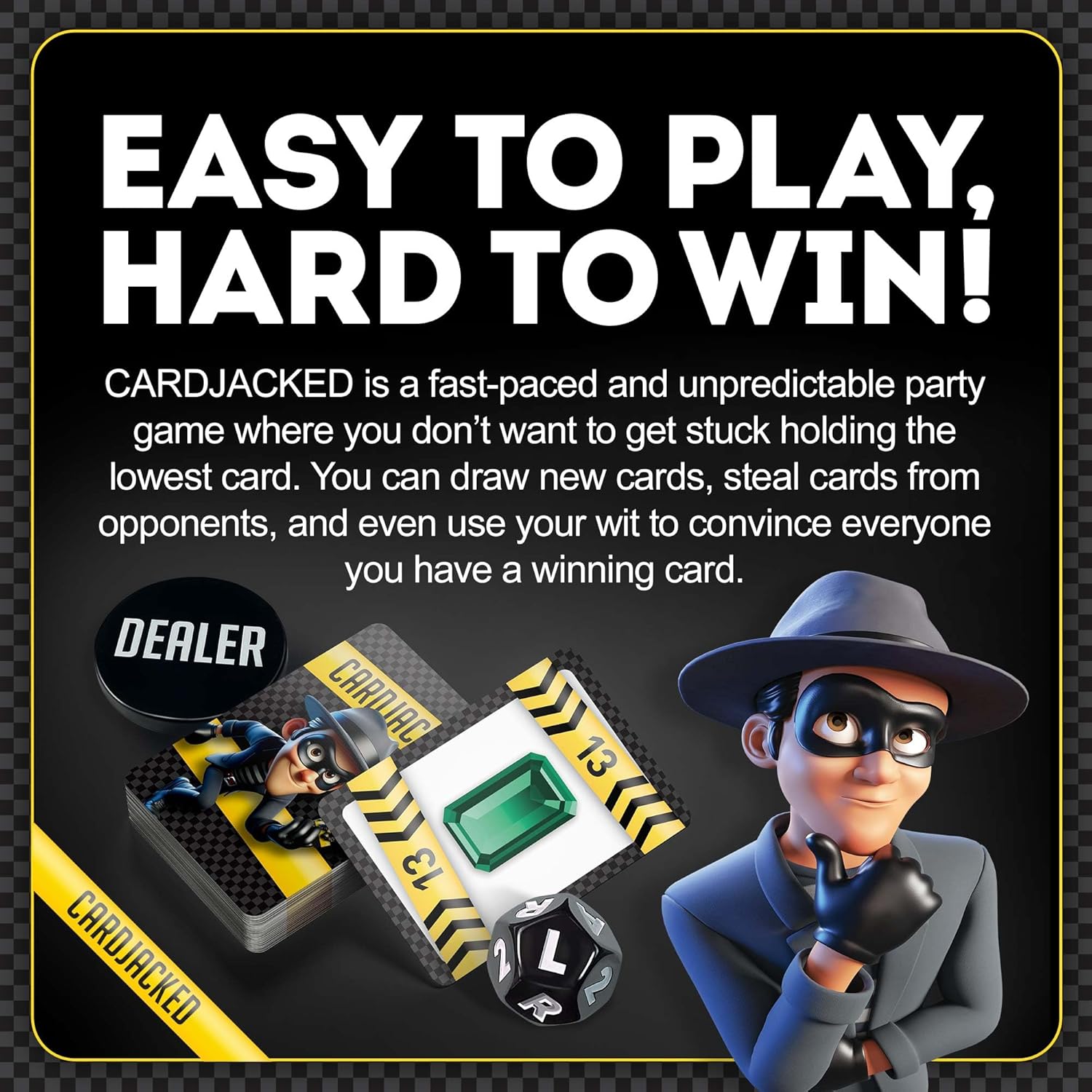 CARDJACKED Fun Card Game for Families | Family-Friendly Party Card Games for Adults | 8-12 Min. Playtime | Kids Card Game | 4-10 Players | Easy to Learn | Compact and Portable