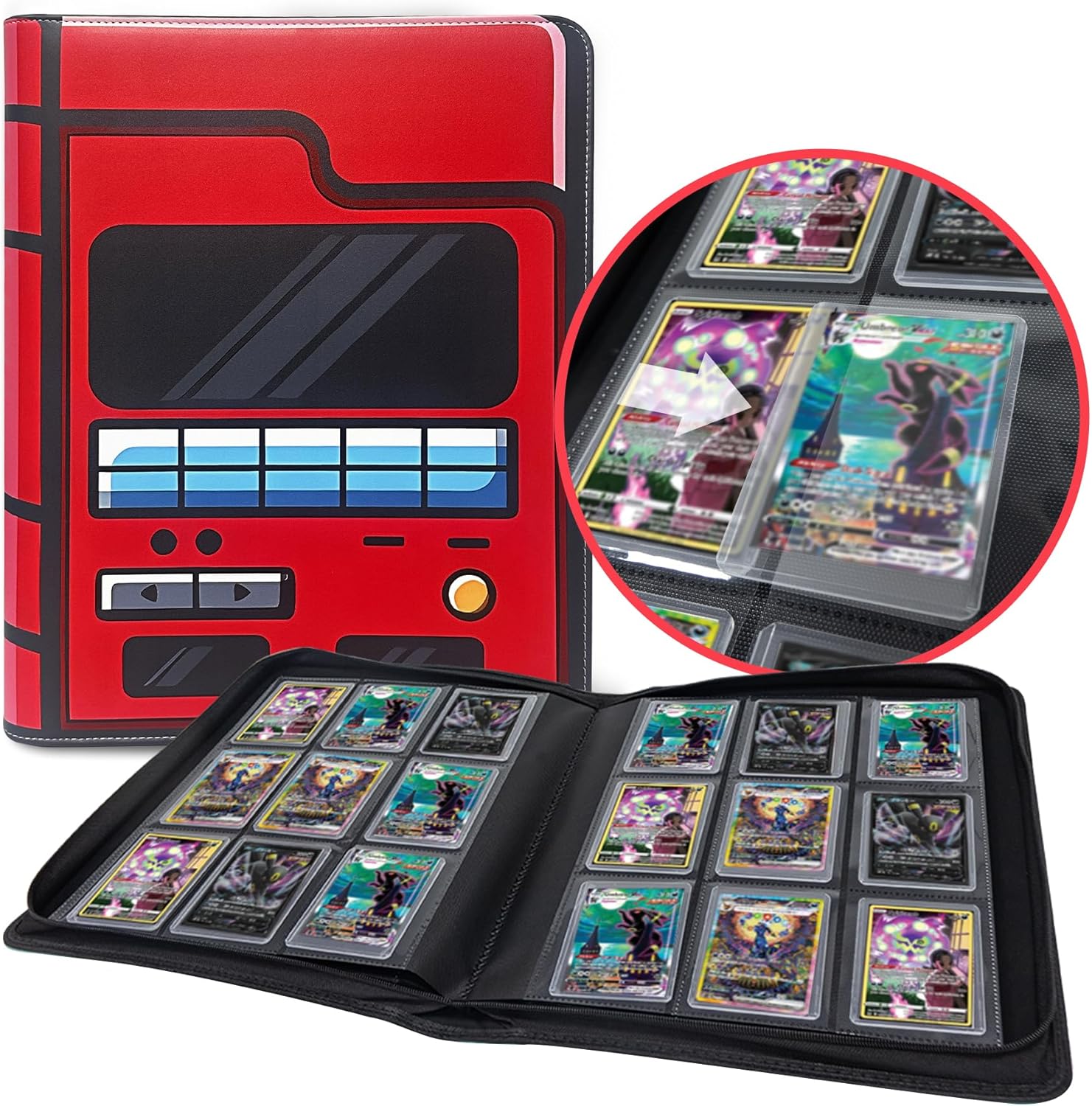 Toploader Binder for Dragon Ball Cards,Holds 288 Toploaders,9-Pocket Ringless Double-Sided Pockets for Dragon Ball Cards,Waterproof Top Loader Card Storage for Anime Cards