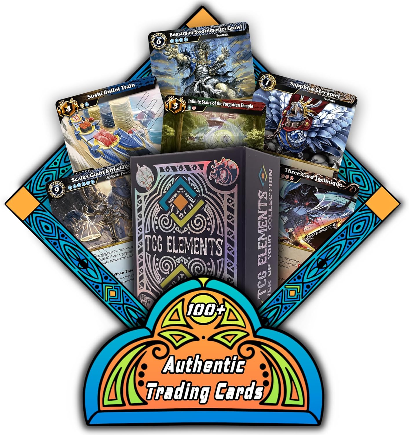 Battle Spirits Saga Trading Card Game Bundle, 100 Common/Uncommon Cards, 10 Rares, 2 X/SPR/L Cards