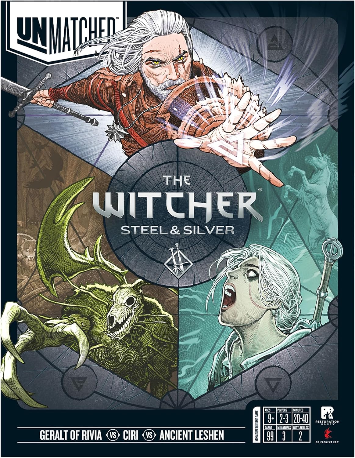 Restoration Games Unmatched Adventures Tales to Amaze - Cooperative Strategy Board Game for 1 to 4 Players - Heroes and Villains with Miniatures - 40-60 Min Playtime - Ages 9+