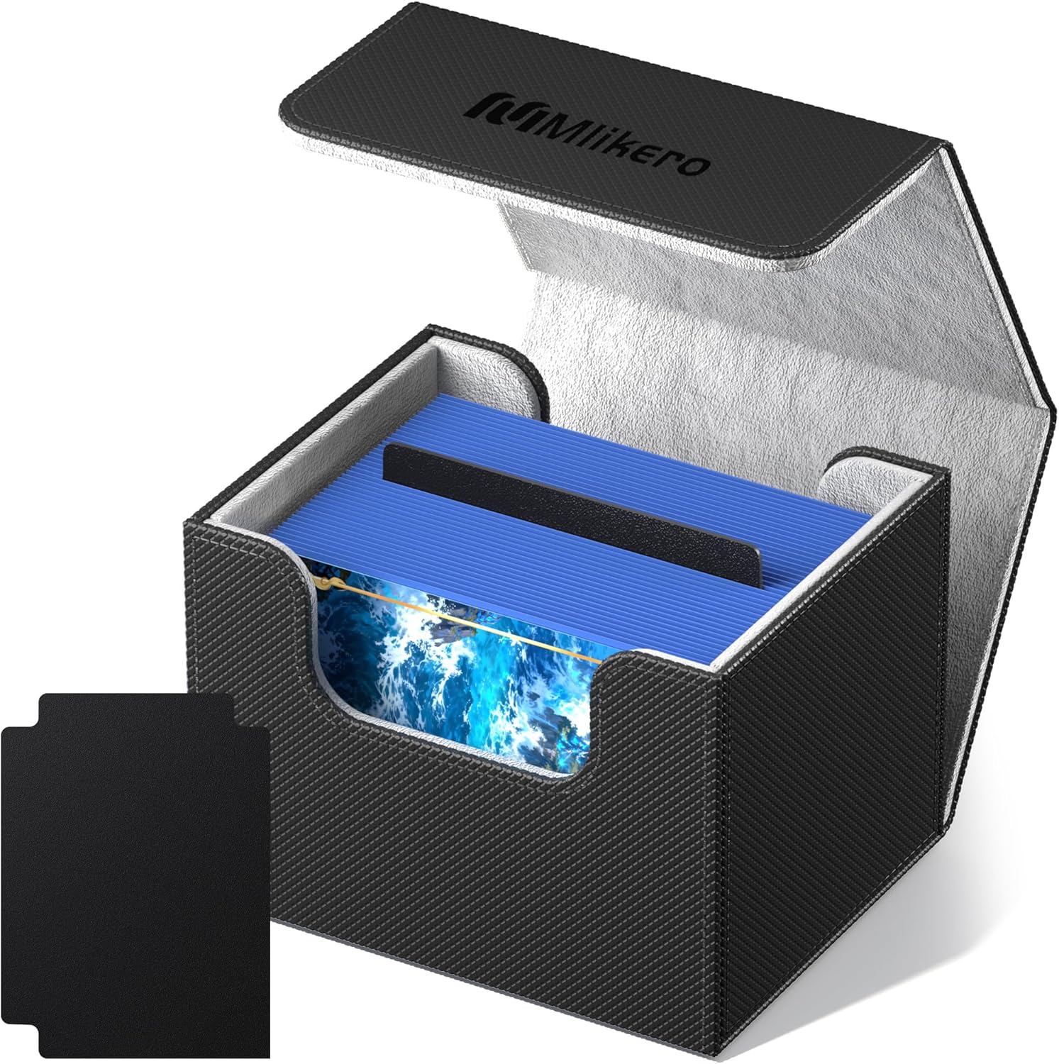 Mlikero Card Deck Case for Trading Cards 1800+, Trading Card Storage Box with 10 Dividers and 3 Foam Stoppers, Leather Magnetic Closure Commander Deck Box Fit for YuGiOh, MTG and Sport Cards