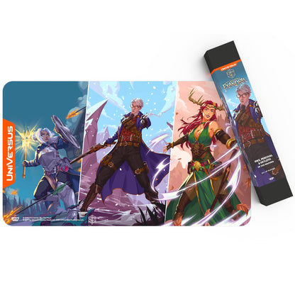 UniVersus: Critical Role: Heroes of Exandria - Pike, Percival, Keyleth of Vox Machina Playmat - 24 x 14, Neoprene, Tabletop Game Accessory, UVS Games