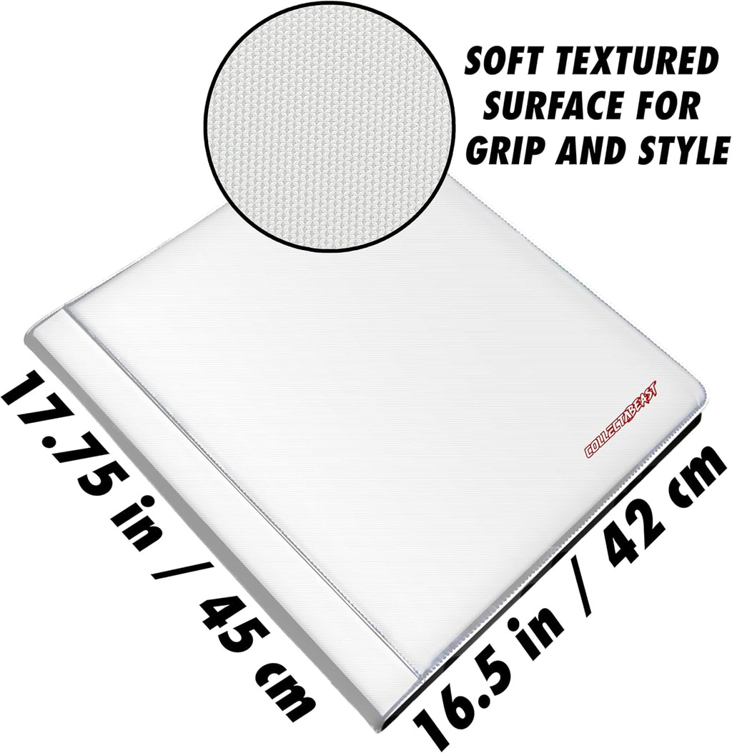 1280+ Cards 20 Pocket Card Binder Collector Card Album - Pages Compatible with Pokemon Cards, Sports Cards, Yugioh, MTG and Other TCG - Trading Card Sleeve with Side Loading Pockets (White/Red)