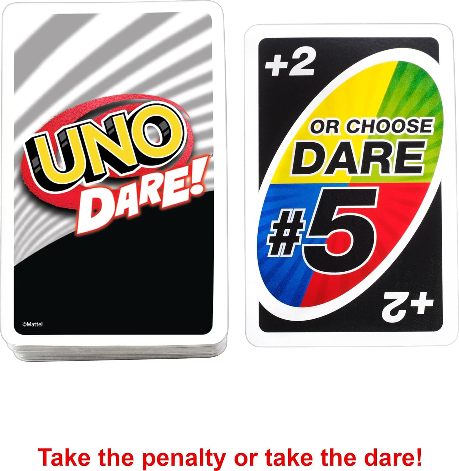 Mattel Games UNO Dare Card Game for Families & Parties Featuring Challenging & Silly Dares from 3 Different Categories
