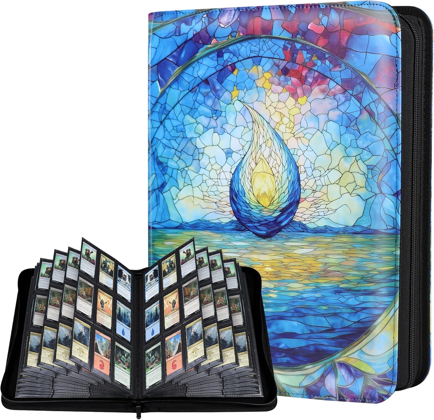 360 Pockets Card Binder, MTG Card Binder, Double Sided Card Collection Album Folder with 20 Pages, Side-Loading Card Holder for MTG, TCG, Trading Card, Sports Cards-Swamp