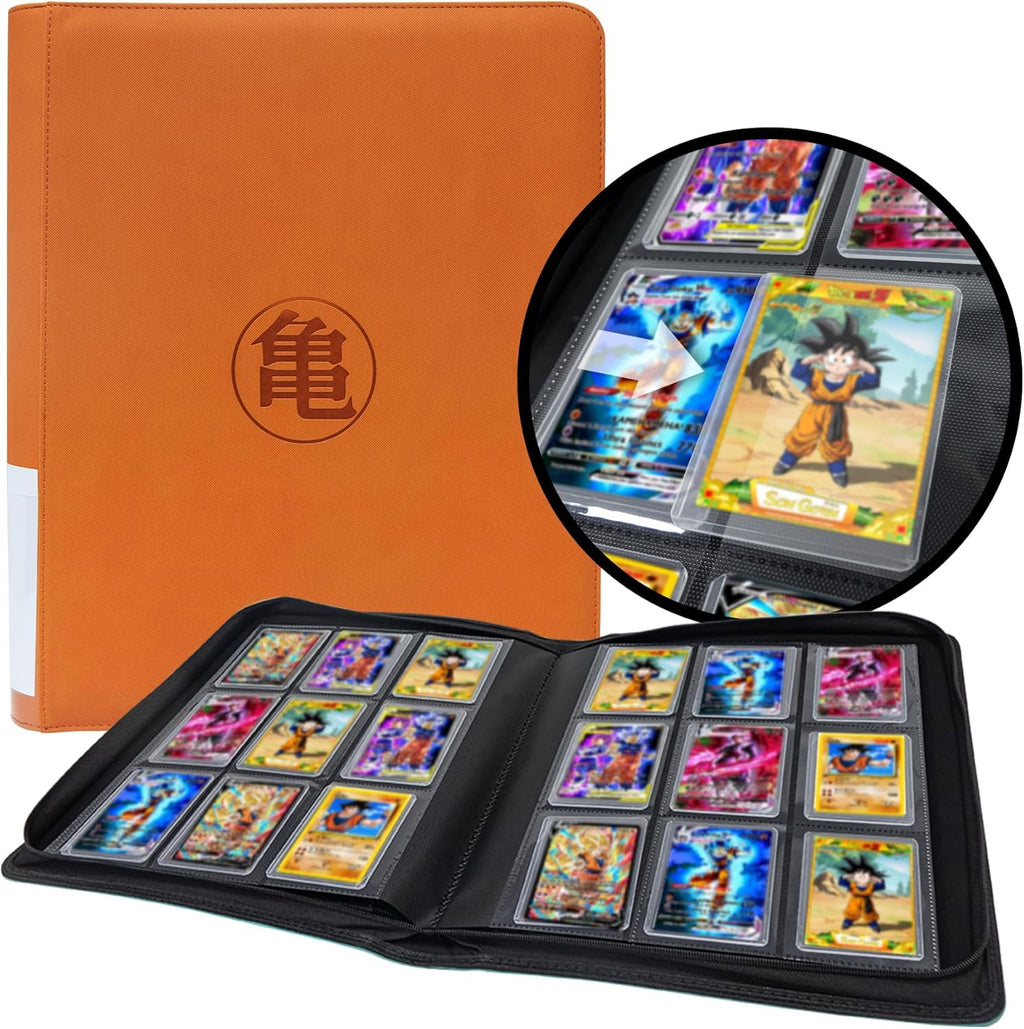 Toploader Binder for Dragon Ball Cards,Holds 288 Toploaders,9-Pocket Ringless Double-Sided Pockets for Dragon Ball Cards,Waterproof Top Loader Card Storage for Anime Cards