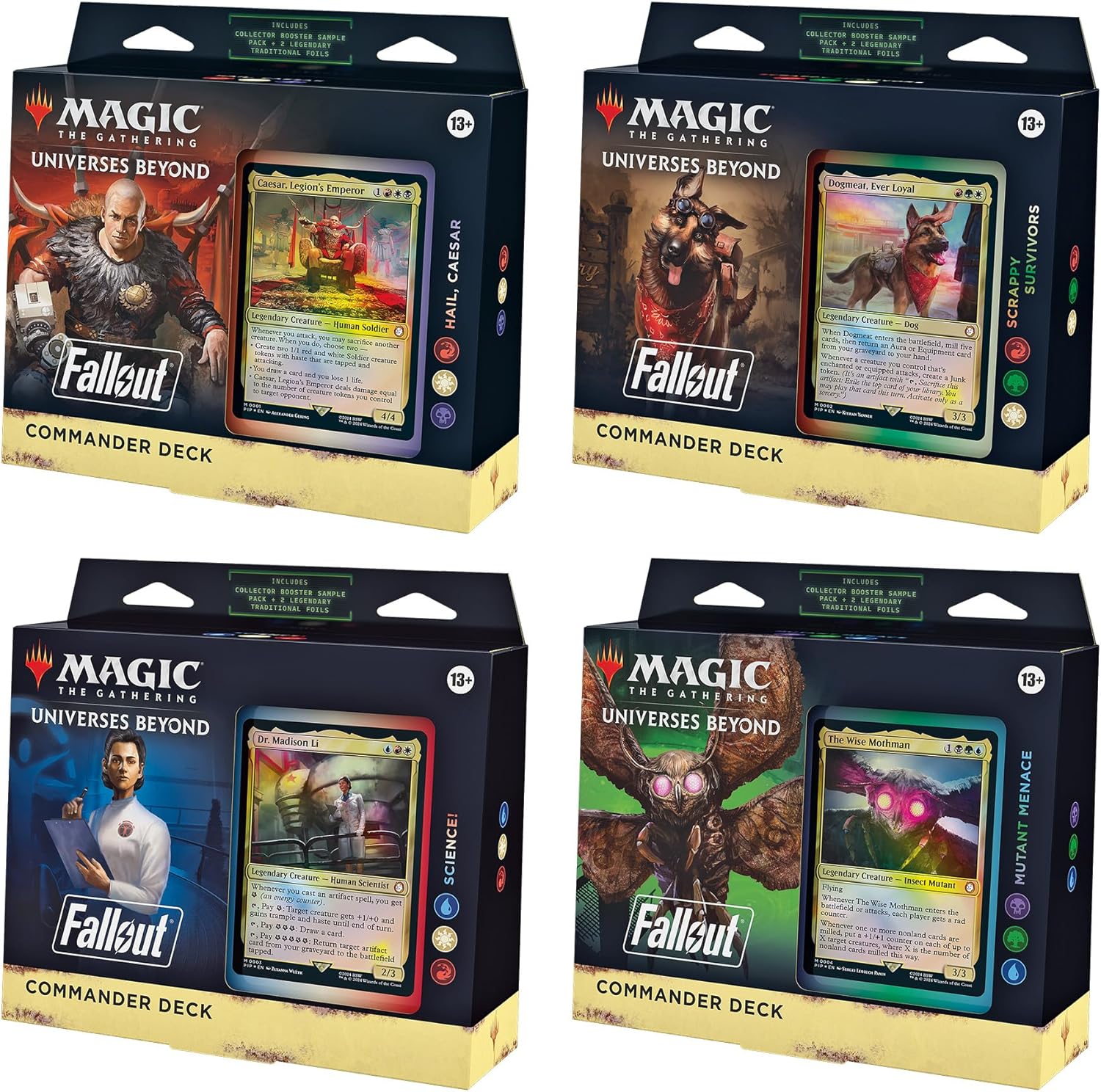 Magic: The Gathering Fallout Commander Deck – Mutant Menace (100-Card Deck, 2-Card Collector Booster Sample Pack + Accessories)