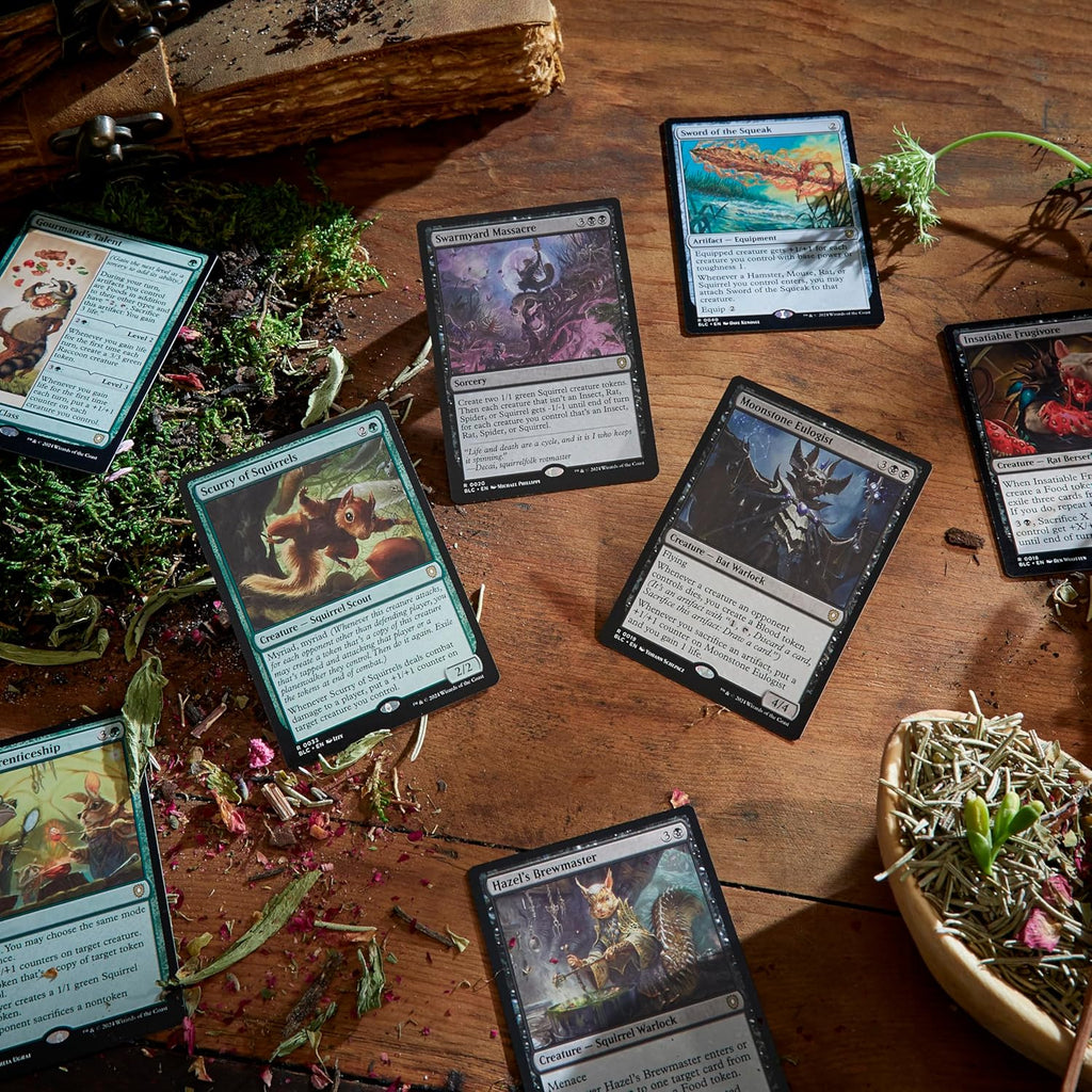 Magic: The Gathering Bloomburrow Commander Deck - Squirreled Away (100-Card Deck, 2-Card Collector Booster Sample Pack + Accessories)