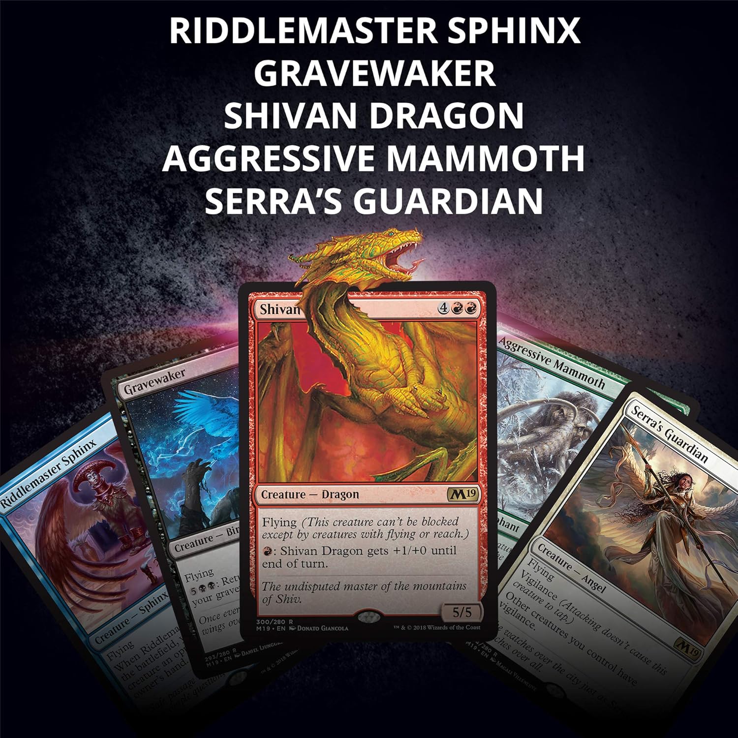 Magic: The Gathering Core Set 2019 (M19) Deck Builders Toolkit | 4 Booster Pack + 125 Cards | Accessories