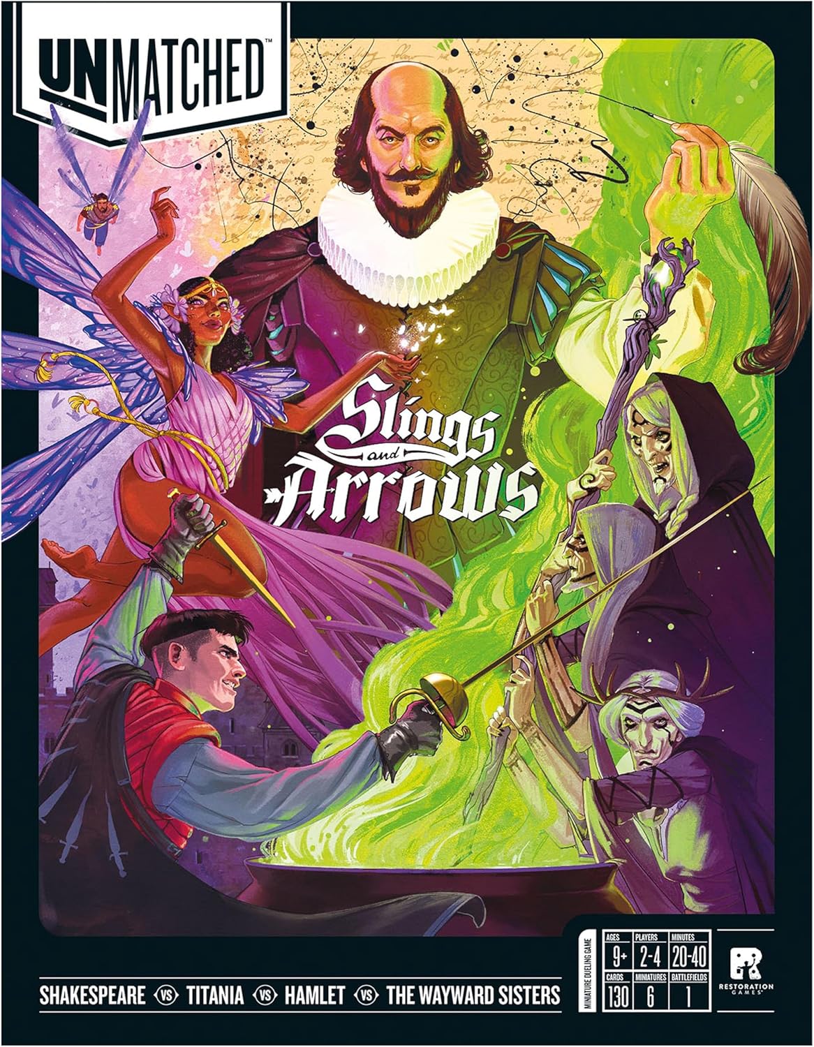 Restoration Games Unmatched Adventures Tales to Amaze - Cooperative Strategy Board Game for 1 to 4 Players - Heroes and Villains with Miniatures - 40-60 Min Playtime - Ages 9+