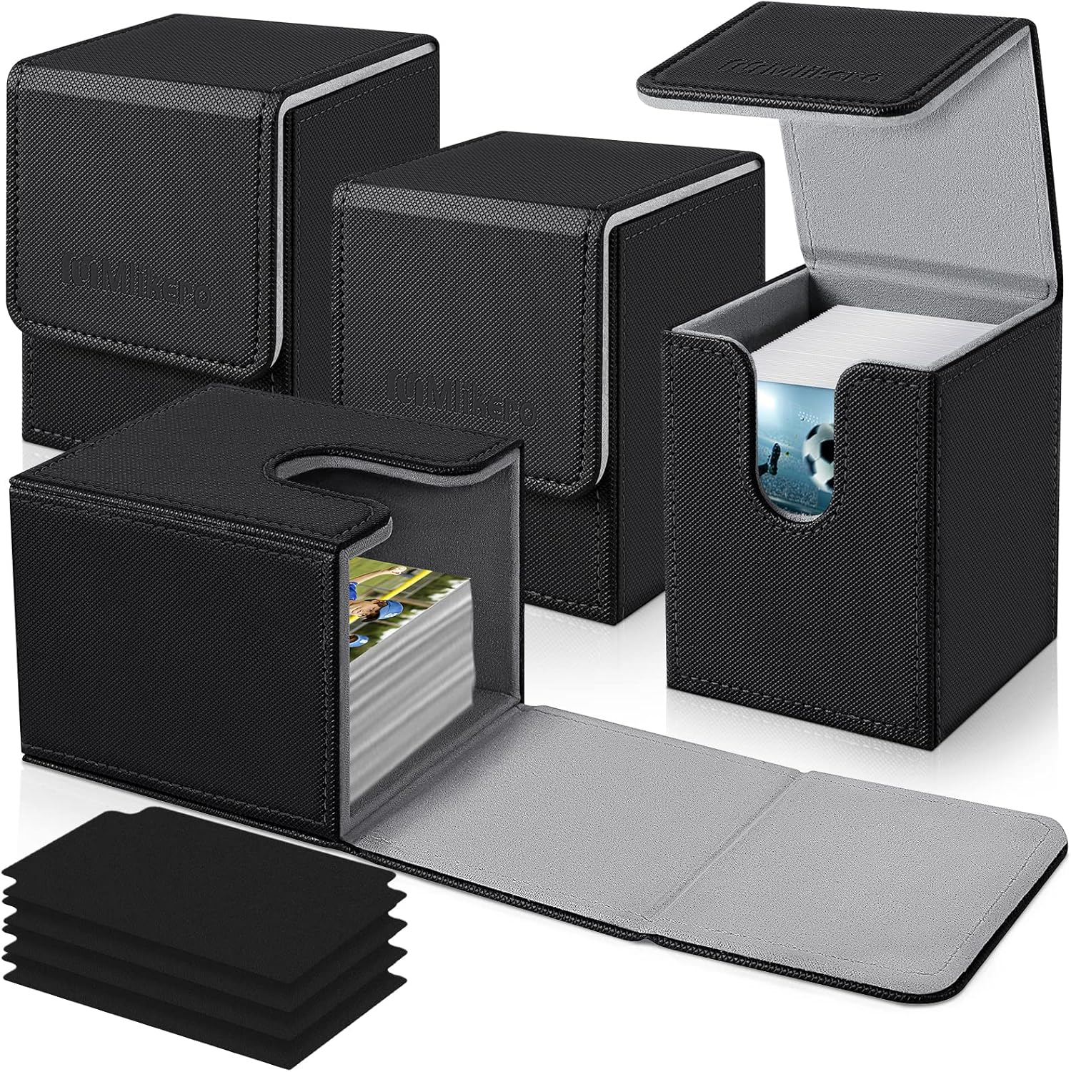 Mlikero Card Deck Case for Trading Cards 1800+, Trading Card Storage Box with 10 Dividers and 3 Foam Stoppers, Leather Magnetic Closure Commander Deck Box Fit for YuGiOh, MTG and Sport Cards