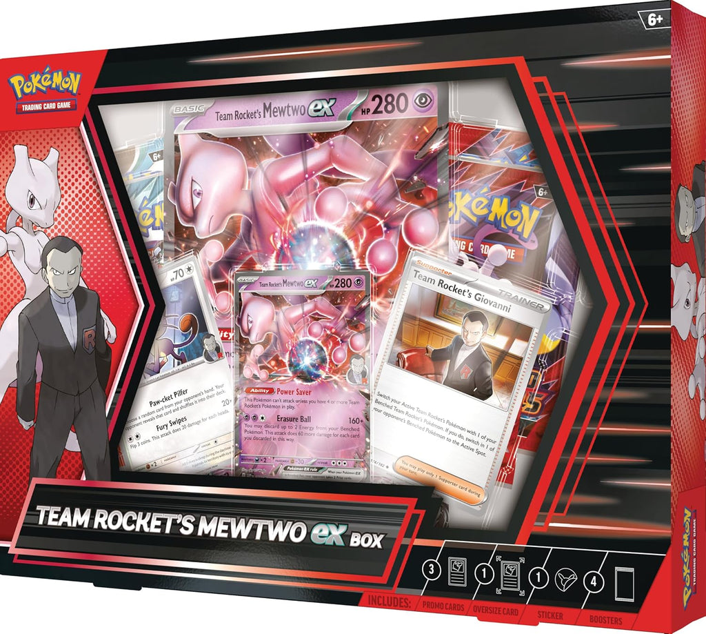 Pokemon TCG: Team Rocket’s Mewtwo ex Box - 4 Packs, Promos