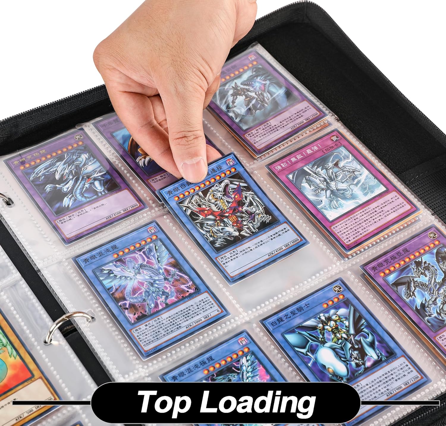 Card Binder for YuGiOh Cards - 9 Pocket Card Holder Book with Sleeves Compatible with Yugioh Cards, Holds 720 Cards