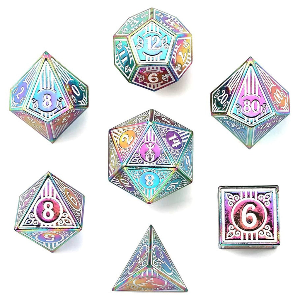 HYMGHO PREMIUM 7-Set Bard Solid Metal: Rainbow With White