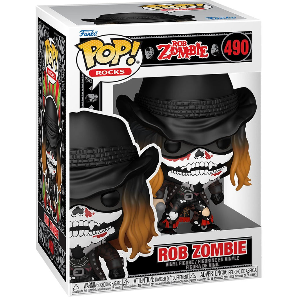 Rob Zombie #490 Funko Pop! Rocks Rob Zombie with Bandana - Approx. 3 3/4" Collectible Vinyl Figure Bundled with Display Box Protector Case - Estimated Arrival: Jan. 2026 (PRE-SALE)
