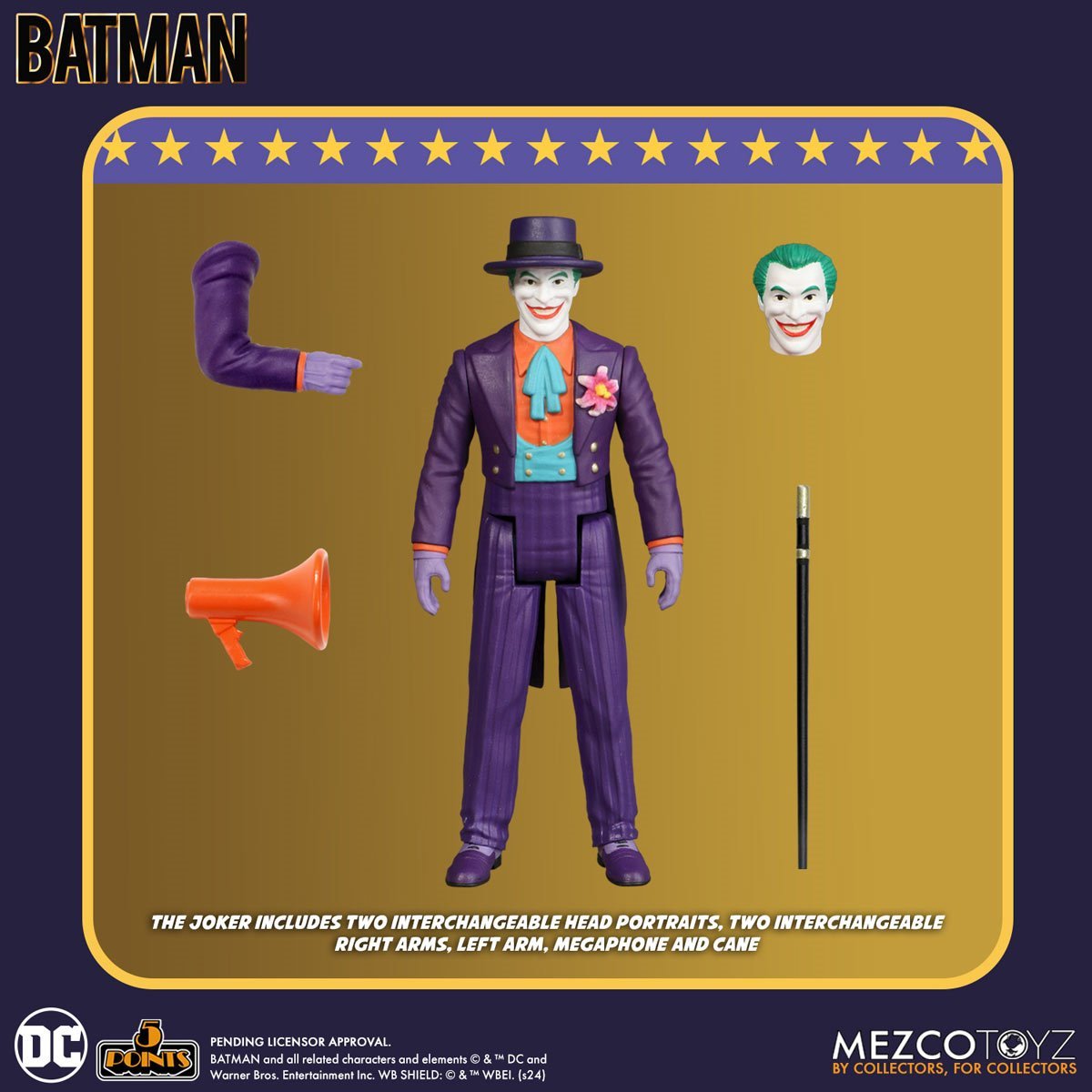 Mezco Batman (1989) - 5 Points Collection Action Figure - 3 Pack (Batman , The Joker, and Joker Goon) (PRE-SALE)