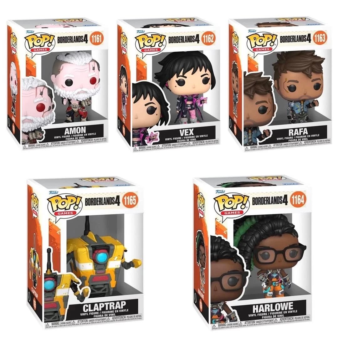Borderlands 4 Funko Pop! Games - Set of 5 (Claptrap #1165, Vex #1162, Rafa #1163, Harlowe #1164, and Amon #1161) Collectible Vinyl Figures - Estimated Arrival: Nov. 2025 (PRE-SALE)
