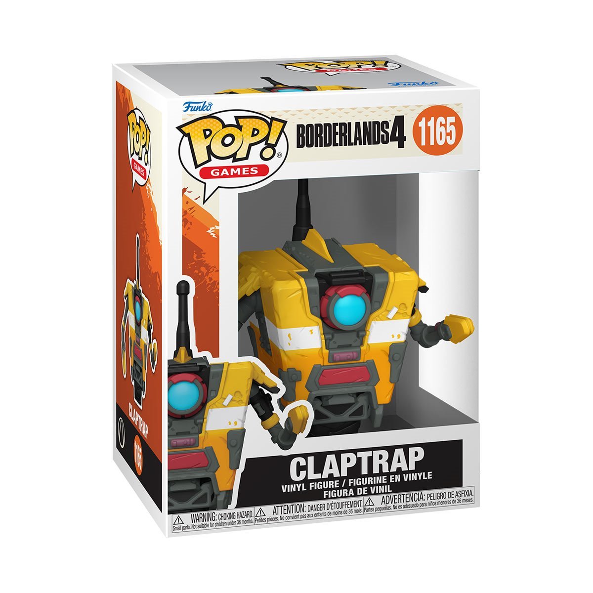 Claptrap #1165 Funko Pop! Games Borderlands 4 - Approx. 4 1/4" Collectible Vinyl Figure Bundled with Display Box Protector Case - Estimated Arrival: Nov. 2025 (PRE-SALE)
