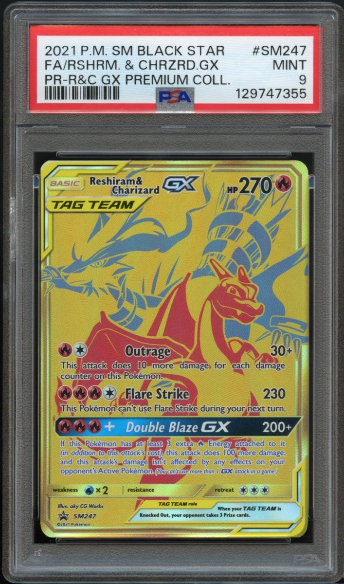 PSA 9 | Reshiram & Charizard GX #SM247